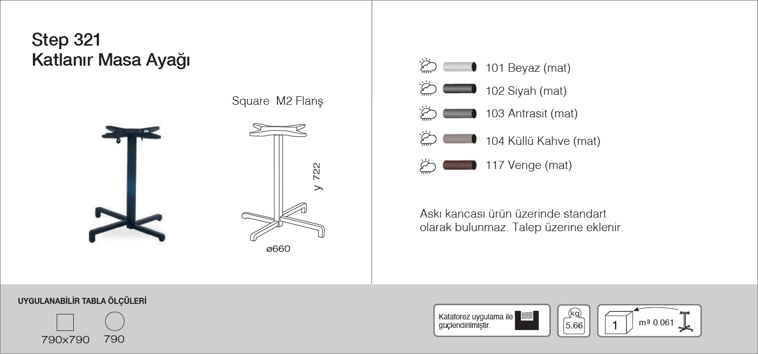 Step 321 Katlanır Masa Ayağı